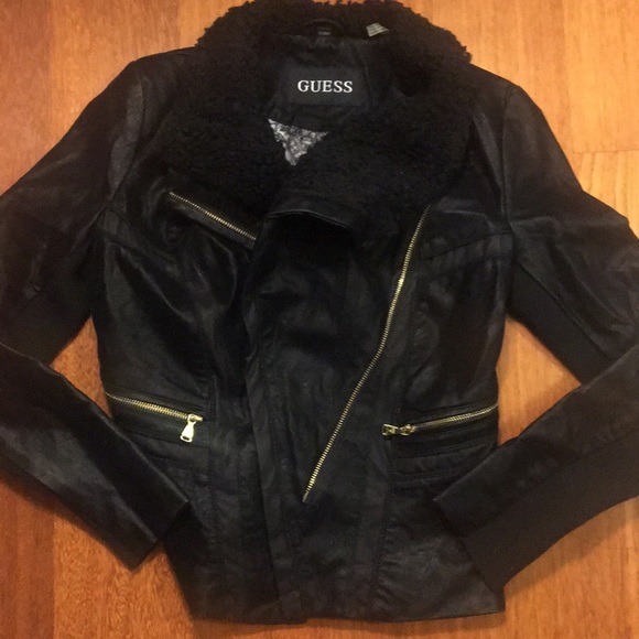 Guess Jackets & Coats Guess Faux Leather Fur Jacket Poshmark